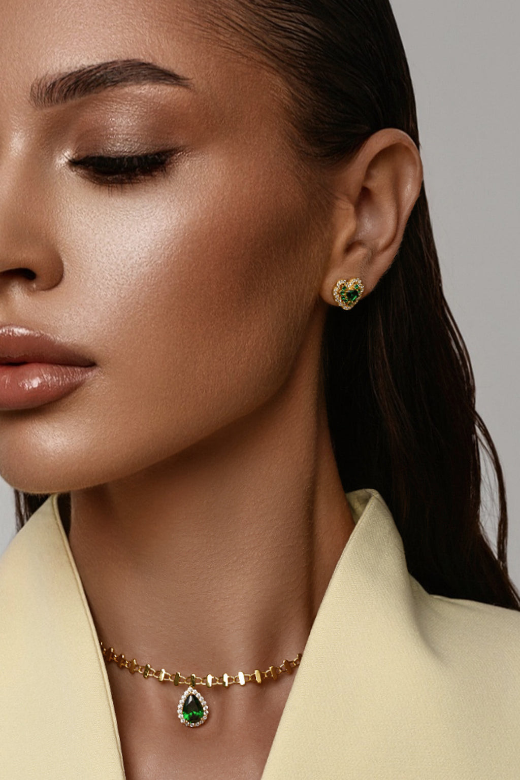 Emerald Heart Earrings