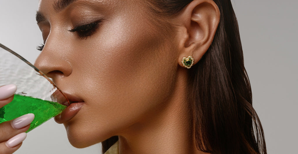 Emerald Heart Earrings