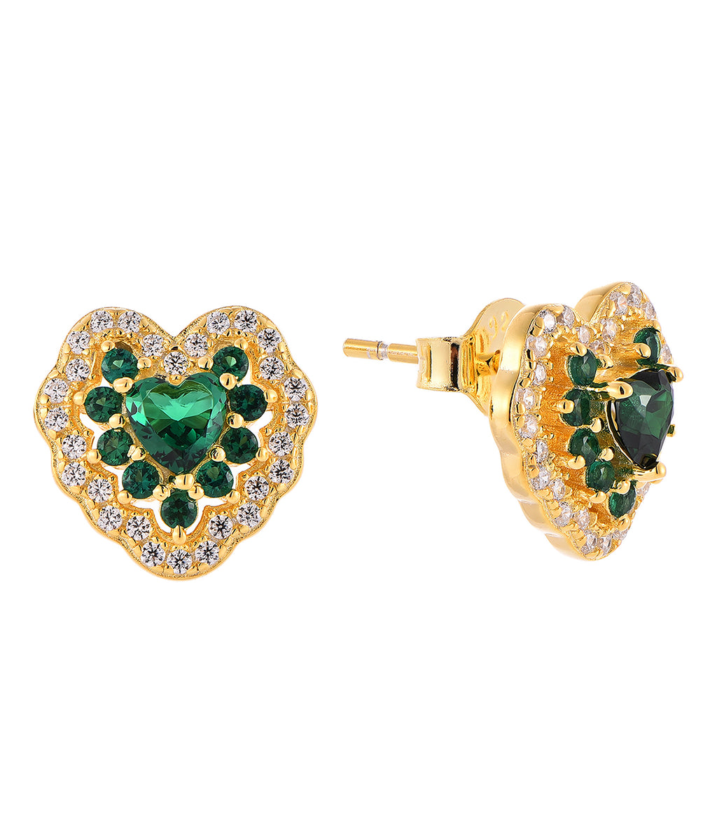Emerald Heart Earrings