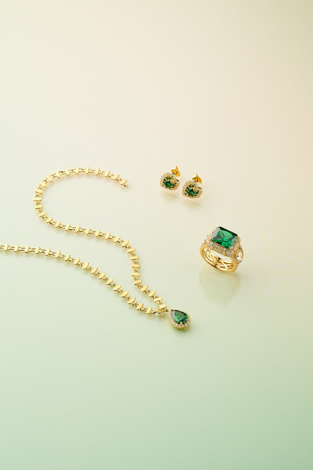 Emerald Heart Earrings